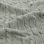 Aormenzy Cable Knit Throw Blankets 60 x 80 Inches, Soft Cozy and Lightweight Knitted Blanket, Machine Washable Acrylic Blanket, Decorative Throw Blanket for Couch Sofa Bed, Sage Green