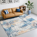 CRYPTOLITE Abstract Area Rug 5x8 Rugs, Machine Washable Rug Non-Slip Low Pile Rug for Living Room, Bedroom, Farmhouse, Dining Room, Blue