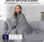 L'AGRATY Knitted Weighted Blanket - 60"x80" 15lbs Cooling Chunky Knit Heavy Blanket for Adults Braided Crochet Throw Thick Cable Yarn Knit Decorative No Beads Evenly Weighted Machine Washable
