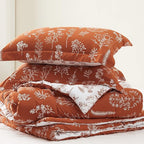 Bedsure Twin/Twin XL Comforter Set - Terracotta Bed Set, 2 Pieces Cute Floral Bedding, 1 Soft Reversible Botanical Flowers Comforter and 1 Pillow Sham