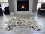 LAMBZY Bear Skin Rug Super Soft Fluffy Faux Fur for Bedroom Floor Sofa Living Room High-Density Plush Shaggy Carpet Sofa Cover Bedside Sheepskin Rug (4'x6', Brown/Beige)