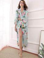 Aensso Long Soft Lightweight Silky Kimonos Robes for Women, Luxury Japanese Floral Womens Kimono Robe
