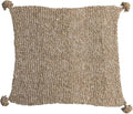 Creative Co-Op Woven Fabric Chunky Knit Throw with Tassels, Tan