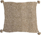 Creative Co-Op Woven Fabric Chunky Knit Throw with Tassels, Tan