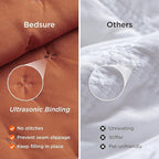 Bedsure King Quilt - Red Orange Bedspread King Size & Lightweight Comforter, Boho Coverlet with Clover Pattern, Ultra Soft All-Season Bedding, 106 x 96 Inches | Stitch-Free Quilting, Ultra Soft, Lightweight, Machine Washable, Pet-Friendly