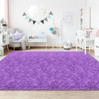 Fluffy Rugs for Living Room 6x9 Purple Shaggy Rug for Bedroom Girls Non Slip Modern Indoor Furry Floor Carpet Washable Plush Fuzzy Kids Carpet for Nursery Teen Dorm Room