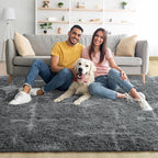 Noahas Large Fluffy 5x8 Area Rugs for Living Room Bedroom,Soft Grey Thick Shag Throw Rug,Big Shaggy Bedside Non-Slip Plush Dorm Nursery Kids Carpet