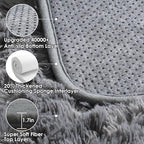 ONASAR 2x6 Grey Runner Rugs for Bedroom Living Room, Fluffy Bedside Hallway Throw Area Rug, Gray Ultra Soft Plush Furry Floor Carpet Mat for Nursery Kids Dorm Closet Home Decor Aesthetic