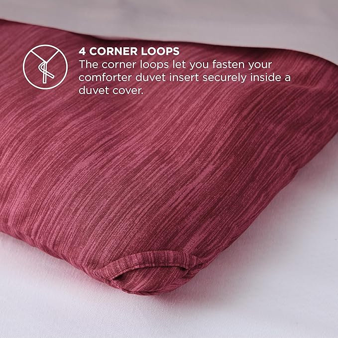 Bedsure Twin/Twin XL Comforter Set - Dark Red Soft Bedding for All Seasons, Cationic Dyed Bed Set, 2 Pieces, 1 Twin Size Comforter (68"x88") and 1 Pillow Sham (20"x26"+2")