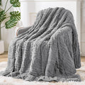 Sherpa Fleece Adult Weighted Blanket Great for Sleep, 20 lbs Dual Sided Soft Fuzzy Heavy Blankets for Couch Bed Sofa, Cozy Warm Fluffy Arched Jacquard Throw for Winter (Grey, 60" x 80", 20 Pounds)