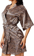 Giova Women's Satin Robe Bride & Bridesmaid Wedding Party Bathrobe Short Kimono Gown