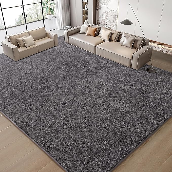 Keeko 3x5 Area Rugs for Living Room, Soft Modern Memory Foam Bedroom Rug Washable Indoor Rug Low Pile Minimalist Non Slip Carpet for Kids Nursery Dorm Room Home Decor Dark Grey
