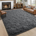Noahas Large Fluffy Dark Grey 5x8 Area Rugs for Living Room Bedroom,Thick Shag Throw Rug,Big Soft Shaggy Bedside Non-Slip Plush Dorm Nursery Kids Carpet