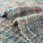 Multi-Color Pink Blue Cable Woven Throw Blanket for Couch,60"X80" Boho Style Textured Blankets for Home Decor,Super Soft Warm Cozy Chunky Blanket with Decorative Tassels for Bed