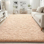 ISEAU Fluffy Rug Carpets Soft Shaggy Area Rugs Indoor Floor Mats for Kids Room Fuzzy Carpet Comfy Cute Nursery Mat Bedside Rug for Boys Girls Bedroom Living Room Home Decor, 5ft x 8ft,Camel