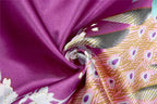 Valennia Women Long Silky Bathrobe Satin Kimono Robe Floral Printed Dressing Gown Sleepwear
