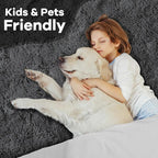 Noahas Fluffy Dark Grey 4x6 Area Rugs for Bedroom Living Room,Thick Shag Throw Floor Carpet,Soft Shaggy Bedside Non-Slip Plush Dorm Nursery Kids Rug