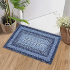 RUGSREAL 2x3 Entryway Rug Small Bedroom Area Rug Braided Printed Mat for Living Room Farmhouse Kitchen Mat Indoor Non Slip Rustic Throw Carpet Machine Washable Rug for Sink Under Table, Navy