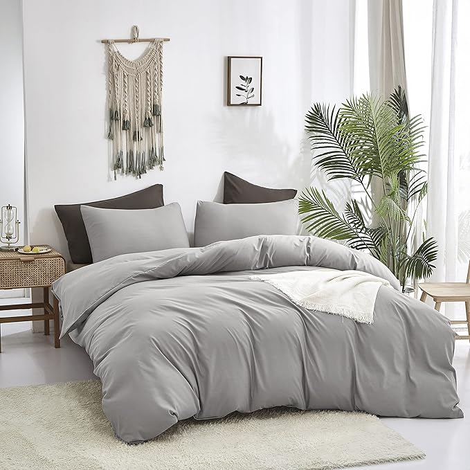Cottonight Silver Grey Comforter Sets Twin Light Gray Bedding Comforter Set Women Men Solid Pure Gray Blanket Quilts Fuzzy Breathable Light Grey Bedding Comforter Sets for Twin Bed