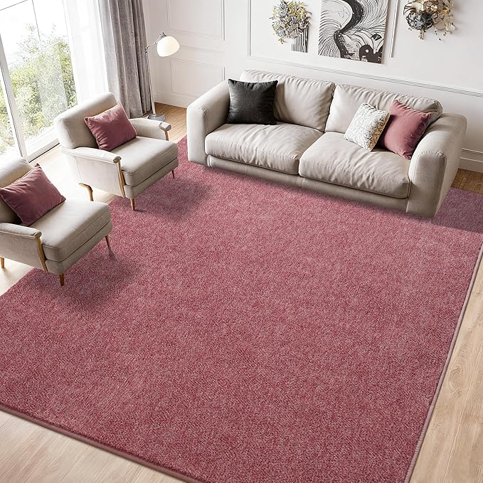 Keeko 4x6 Area Rugs for Living Room, Soft Modern Memory Foam Bedroom Rug Washable Indoor Rug Low Pile Minimalist Non Slip Carpet for Kids Nursery Dorm Room Home Decor Dark Red and White