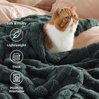 Bedsure GentleSoft Dark Green Spring Throw Blanket for Couch - Checkered Fleece Blankets for Kids Girls, Cute Soft Cozy Throw for Bedroom Home Decor Gifts, 50x60 Inches