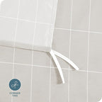 Bare Home Bedding Duvet Cover Extra Long - Premium 1800 Super Soft Collection - Lightweight, Duvet Cover - Soft Textured (Twin/Twin XL, Grid - Stone/White)