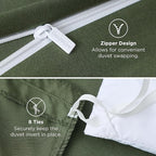 Bedsure Duvet Cover Queen - Only Includes 1 Duvet Cover (90"x90"), Hotel Luxury Soft Double Brushed All Season Bedding for Kids & Adults, Zipper Closure, Olive Green (No Comforter, No Pillow Shams)
