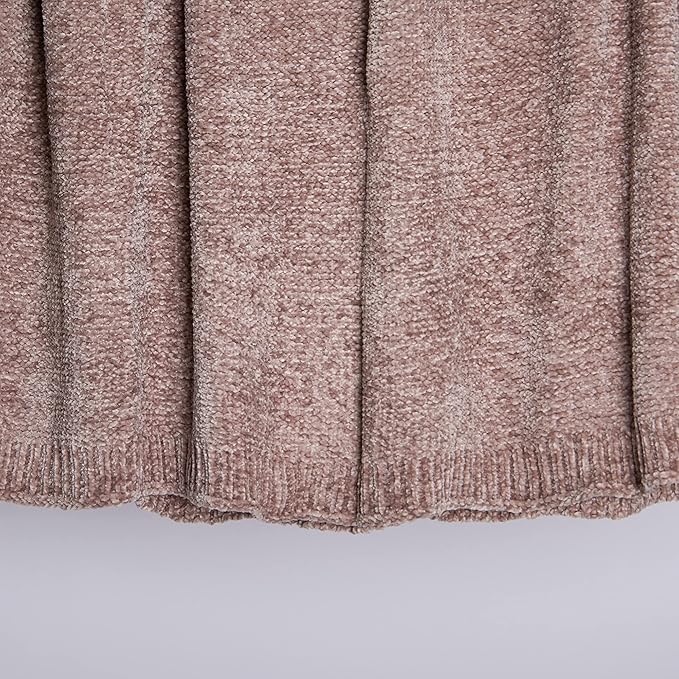 BEST HOME FASHION Super Soft Luxe Sheen Chenille Throw Blanket, Warm and Cozy Knitted Decorative Blanket for Sofa, Couch and Bed All Seasons 50 x 60 Inches- Dusty Rose