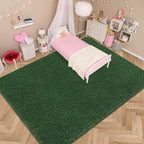 Green Fluffy Rugs for Living Room 6x9 Feet Soft Shaggy Rug for Bedroom Modern Indoor Furry Floor Carpet Washable Plush Fuzzy Kids Rug for Nursery Teen Room Dorm Office