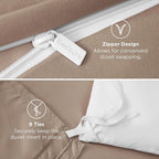 Bedsure Duvet Cover King Size - Soft Double Brushed Bedding Set for Kids & Adults, Zipper Closure, 3 Pieces, Includes 1 Duvet Cover (104"x90") & 2 Pillow Shams, NO Comforter, Light Khaki