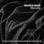 Elegant Comfort Premium 100% Cotton Waffle Blanket - Lightweight Breathable Waffle Weave Bed Blanket - Soft and Warm All Season Blanket for Couch, Sofa and Bed, Full Size 88x88 Inches, Black