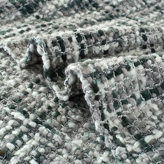 Multi-Color Grey Cable Woven Throw Blanket for Couch,50"X60" Boho Style Textured Blankets for Home Decor,Super Soft Warm Cozy Chunky Blanket with Decorative Tassels for Bed and Sofa