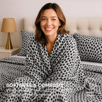 Satin Sheets California King [4-Piece, Silver Leopard] Silky Bed Sheets - Extra Soft 1800 Microfiber Sheet Set, Wrinkle, Fade, Stain Resistant - Deep Pocket Fitted Sheet, Flat Sheet, Pillow Cases