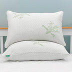 Elif Queen Size Pillows for Sleeping, Set of 2 – Cooling Shredded Memory Foam Pillow with Removable Cover for Back, Stomach & Side Sleepers, Rayon Derived from Bamboo, Queen (2 Pack)