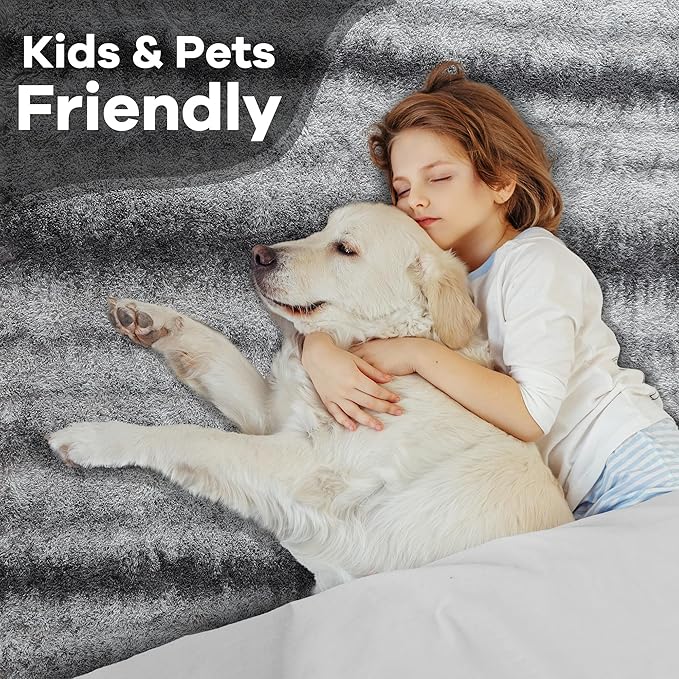 Noahas Large Fluffy 5x8 Area Rugs for Living Room Bedroom,Shaggy Grey Thick Shag Throw Rug,Big Soft Bedside Non-Slip Plush Dorm Nursery Kids Carpet