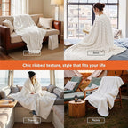 Bedsure GentleSoft Twin XL Blanket for Bed - Cozy Soft Blankets for Women, Cute Small Fleece Throws for Girls, Graduation Decorations Gift for Her Him School Dorm, Off White, 66x90 Inches