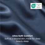 Bedsure Satin Pillowcases, Similar to Silk Pillow Cases Queen Size Set of 2, Pillow Case for Sleeping Women with Envelope Closure, Gifts for Women Men, Blue, 20x30 Inches, 2pcs