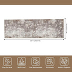 4x12 ft Wide Hallway Rug – Non-Slip Washable Large Long Carpet Runner for Kitchen, Indoor Entryway, Modern Abstract Low-Pile Thin Floor Mat for Bedroom, Living Room, Dining Room (Brown Beige,4x12)