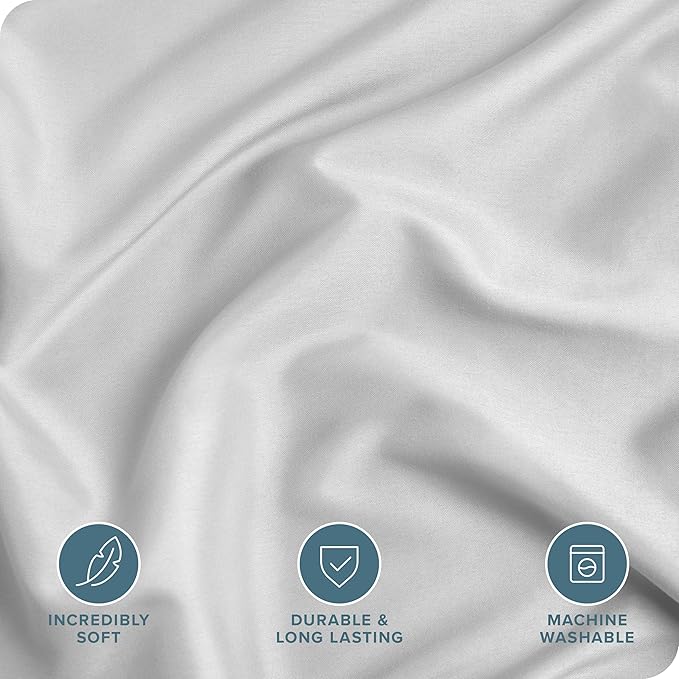 Bare Home Bedding Duvet Cover Full Size - Premium 1800 Super Soft Collection - Lightweight, Cooling - Soft Breathable Bedding Duvet Cover (Full, Cloud Grey)