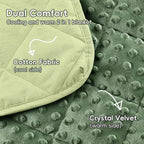 yescool Weighted Blanket 7 Pounds Moss Green Twin Size Cooling Weighted Throw Blanket, Minky Heavy Blankets Warm Weighted Comforter, Big Washable Thick Blankets Gift for 60-90lbs, 40 * 60in