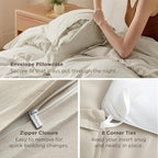 Bedsure Duvet Cover Queen Size - Soft Double Brushed Bedding Set for Kids & Adults, Zipper Closure, 3 Pieces, Includes 1 Duvet Cover (90"x90") & 2 Pillow Shams, NO Comforter, Linen