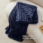 Bedsure GentleSoft Navy Blue Fleece Blanket for Couch - Cozy Soft Blankets for Women, Cute Small Throws for Girls, Navy, 60x80 Inches