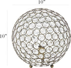 Elegant Designs LT1067-ABS 10" Elipse Crystal Collection Metal Crystal Ball Sequin Table Desk Lamp for Accent Lighting, Décor, Living Room, Antique Brass
