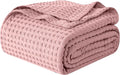 Elegant Comfort Premium 100% Cotton Waffle Blanket - Lightweight Breathable Waffle Weave Bed Blanket - Soft and Warm All Season Blanket for Couch, Sofa and Bed, King Size 90x108 Inches, Dusty Rose