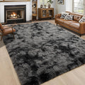 Noahas Large Fluffy 5x8 Area Rugs for Living Room Bedroom,Tie-Dyed Dark Grey Thick Shag Throw Rug,Big Soft Shaggy Bedside Non-Slip Plush Dorm Nursery Kids Carpet