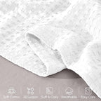 Elegant Comfort Premium 100% Cotton Waffle Blanket - Lightweight Breathable Waffle Weave Bed Blanket - Soft and Warm All Season Blanket for Couch, Sofa and Bed, Queen Size 90x90 Inches, White
