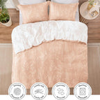 Love's cabin Dusty Rose Pink King Size Comforter Set - King Comforter Set, 3 Pieces Cute Floral Bedding Sets for All Seasons,1 Soft Reversible Botanical Flowers Comforter and 2 Pillow Shams
