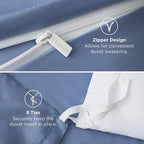 Bedsure Duvet Cover Queen Size - Soft Double Brushed Bedding Set for Kids & Adults, Zipper Closure, 3 Pieces, Includes 1 Duvet Cover (90"x90") & 2 Pillow Shams, NO Comforter, Slate Blue