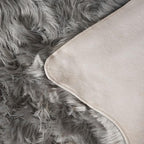 SAFAVIEH Faux Sheep Skin Collection 2' x 3' Grey FSS115D Silken Glam 2.35-inch Thick Accent Rug