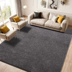 Keeko 6x9 Area Rugs for Living Room, Soft Modern Memory Foam Bedroom Rug Washable Indoor Rug Low Pile Minimalist Non Slip Carpet for Kids Nursery Dorm Room Home Decor Dark Grey